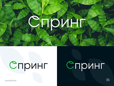 Spring logo - Cyrillic antipslava brand identity branding creative graphic design icon logo minimal modern logo plants spring spring logo typographic logo typography visual identity
