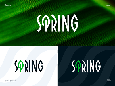 Spring logo antipslva brand identity branding creative graphic design icon logo minimal modern logo plants spring spring logo typographic logo typography visual identity