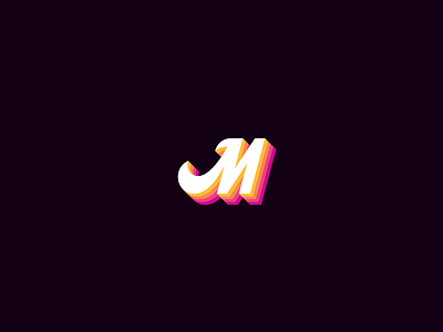 M blackorbitart colorful creative graphics design lettering logo minimalism orange purple typography vector vector graphics