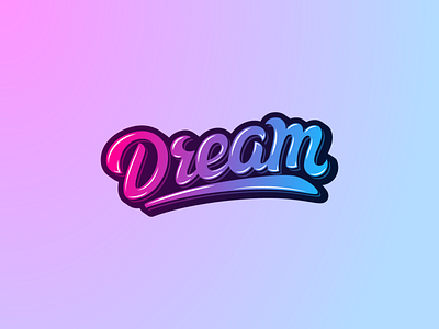 Dream lettering antipslava blackorbitart blue colorful creative dream graphics design hand lettering lettering logo minimalism print purple typography vector graphics