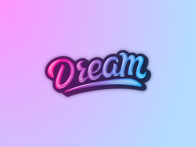 Dream lettering blackorbitart blue colorful creative graphics design handlettering lettering logo minimalism purple typography vector graphics