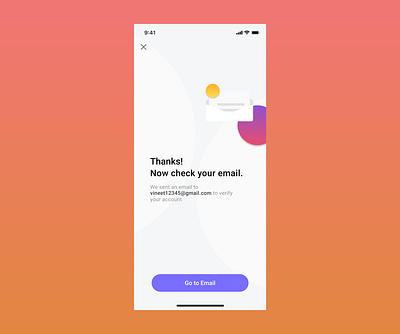 Email Verification page adobe xd app design illustration typography ui ux design vector