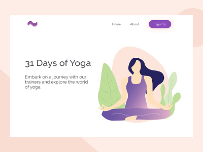 Flow Yoga Landing Page branding design flat illustration type ui vector