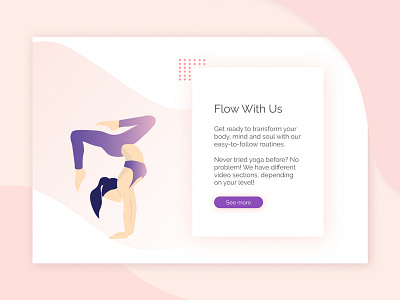 Flow Yoga branding design flat illustration typography ui vector web website