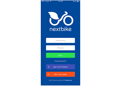 Nextbike Sign In form login login form nextbike sign in ui ux web