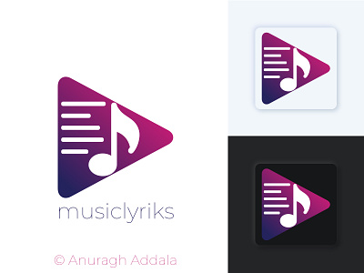 Identity for Music Lyrics Application app branding design flat icon illustration illustrator logo ui vector