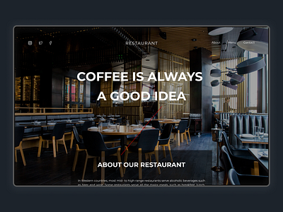 Concept for restaurant about blog clean coffee consept corporative design elegant minimal restaurant typography ui ux web website