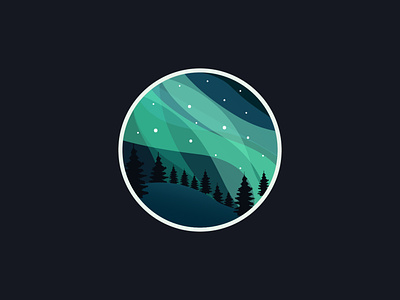 Northern Lights icon illustration illustrator northern lights vector