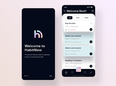 Habitnow App Redesign app design habit tracker ui uiuxdesign uiuxdesigner ux