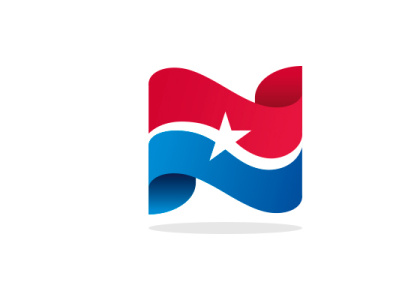 N american flag american design logo monogram star vector