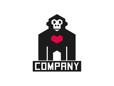 Gorilla Heart branding gorilla illustration logo typography vector