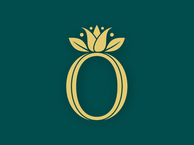 Organic crown design eco flower golden leaf logo vector