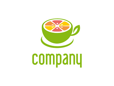 Fresh Fruit Cup cup design eco fresh fruit juice juice bar leaf logo orange juice