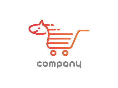 Pony branding logo market logo pony shopping cart toy vector