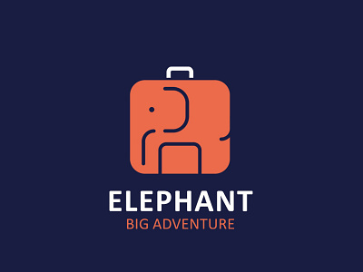 Elephant Adventure design elephant illustration logo suitcase travel vector