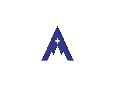 Alpine Star alpine blue branding letter logo monogram mountain peak vector