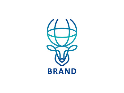 Globe Deer antlers deer design globe logo vector