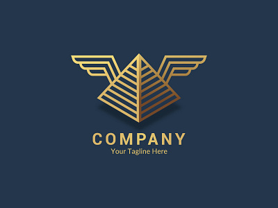 Winged Pyramid branding design egypt egyptian fly gold logo pyramid vector wings