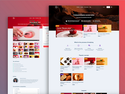 Coup de Coeur Online Pastry Classes animation classes courses design mobile pastry ui ux web