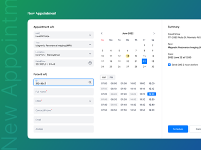 UI New Appointment appointment design form ui ux web