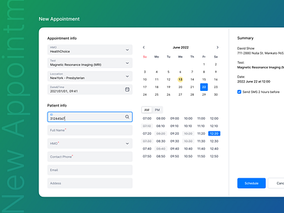 UI New Appointment
