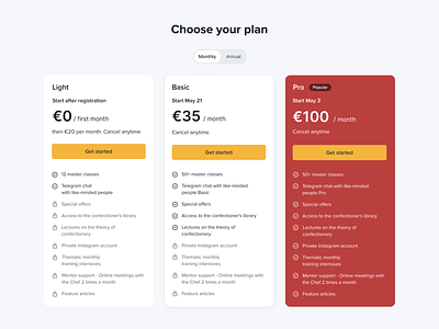 Choose your plan choose your plan design plans tarifs ui ux web