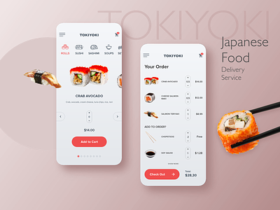 TokiYoki - Japanese Food Delivery Service app design mobile ui ux web