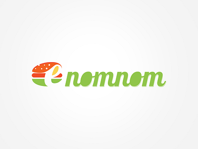 e nomnom branding logo on line food