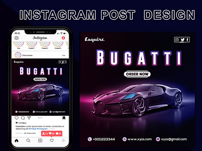 Luxury Car Ads Instagram Post Design