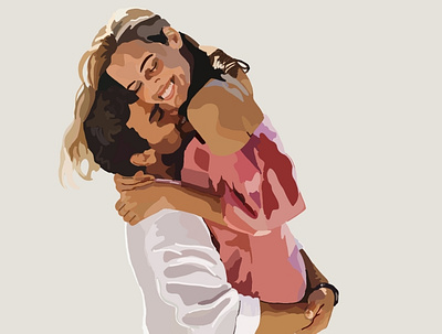 Couple Illustration design graphic design illustration illustrator portrait procreate