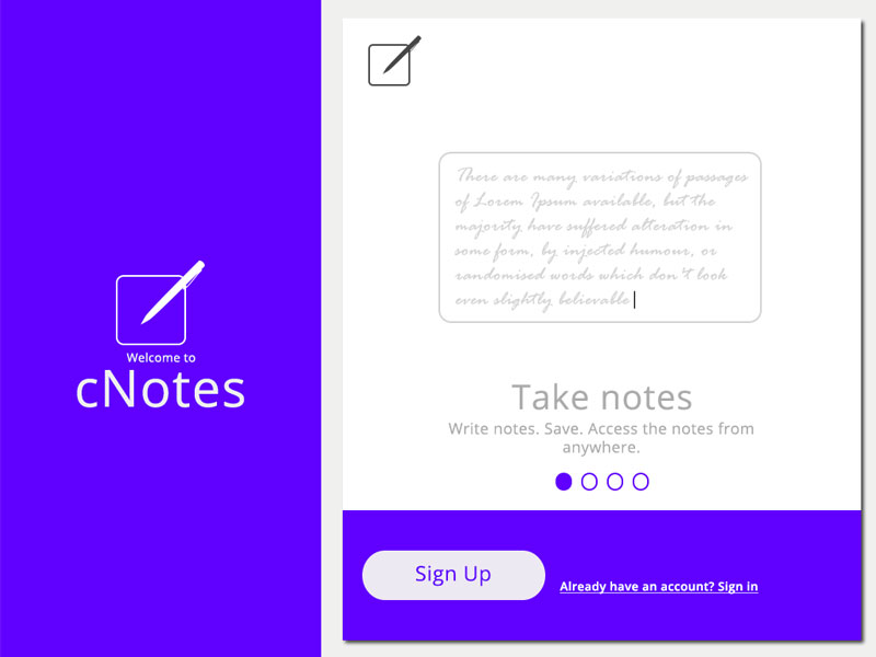 Cnotes Splash Screen by Chitra Modi on Dribbble