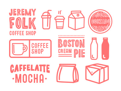 Dingbats brand café coffee concept donuts ideas identity milk mocha pie shop type