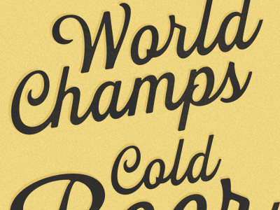 World Champs! breakfast champ gold modern sans script texture typography vintage white