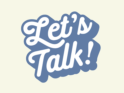 Let's talk! brand logotype moniline neon script sticker