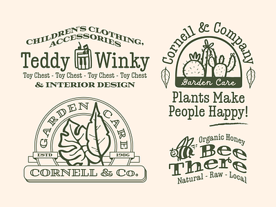 WIP brand chest fonts lettering logotype mark market plants toys