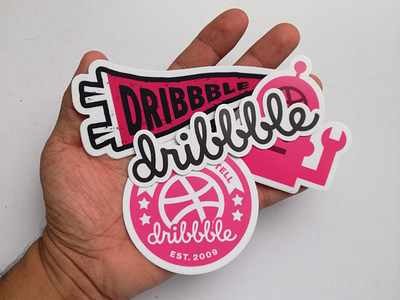 Stickers from Dribbble brand dribbble lettering merch stickers