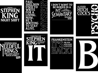 Stephen King & Alfred Hitchcock's covers black brand creative design lettering movie movie poster thriller typespire typography