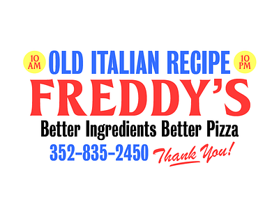 FREEDY'S ad food app packaging pizza pizza box storefront typogaphy wings