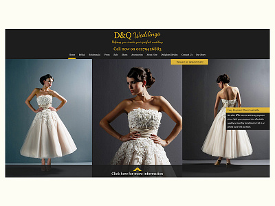 Wedding dress retailer Website design dress photos web wedding