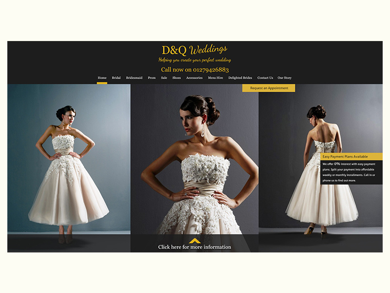 Wedding dress retailer site by Chris Seed on Dribbble