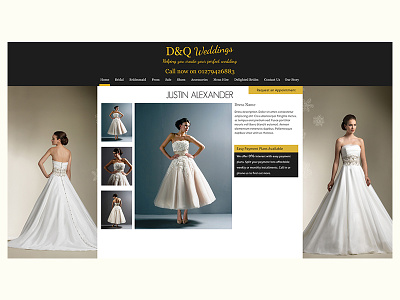 Wedding dress retailer Website design dress photos web wedding