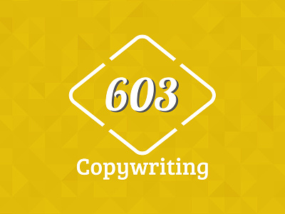603 Copywriting Logo 603 color colour copywriting creative digital gold logo manchester numbers pattern