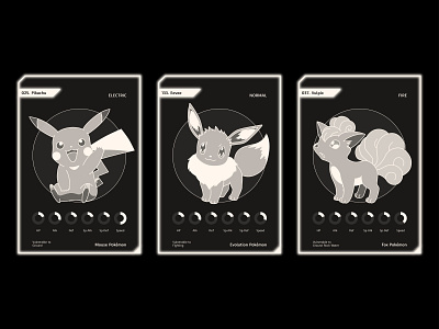 pokemon cards 2 (Pikachu, Eevee, Vulpix)