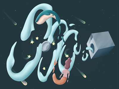 Magic Washing Machine Universe design dribbble dribbbleweeklywarmup grow illustration machine magic universe vector vectorart weekly warm up