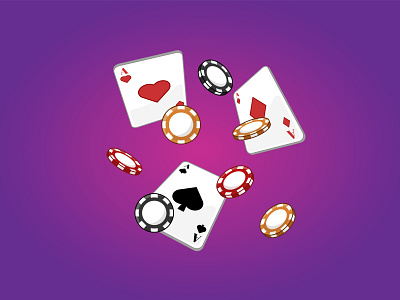 Poker Cards and Chips art background banner cards cartoon casino chips design digital art graphic illustration isometric outline poker vector