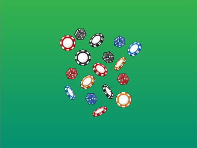 Poker chips and dices art background banner cartoon chips cubes design dices digital art graphic illustration outline poker vector