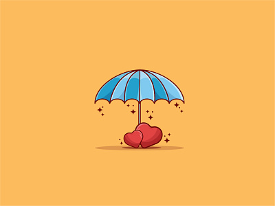 Love Protected art cartoon design digital art graphic illustration love outline protected umbrella vector