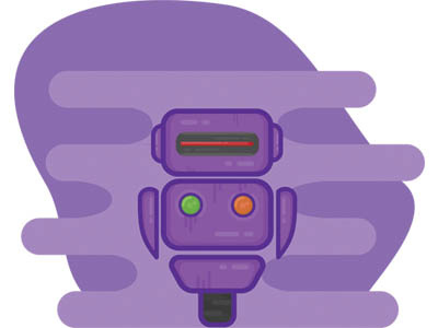 Purple Robot art cartoon design digital art flat design illustration purple robot vector