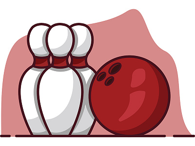 Bowling art bowling cartoon design digital art drawing flat design graphic illustration vector