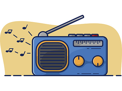 Radio Illustration art cartoon design digital art drawing flat design graphic illustration radio vector